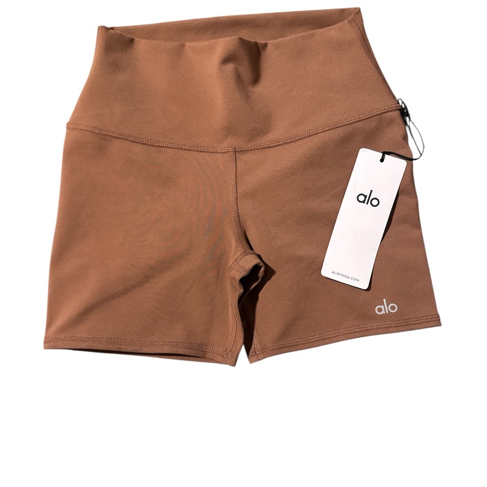 ALO Yoga High-Waist Bike Shorts - Chestnut Brown 5”